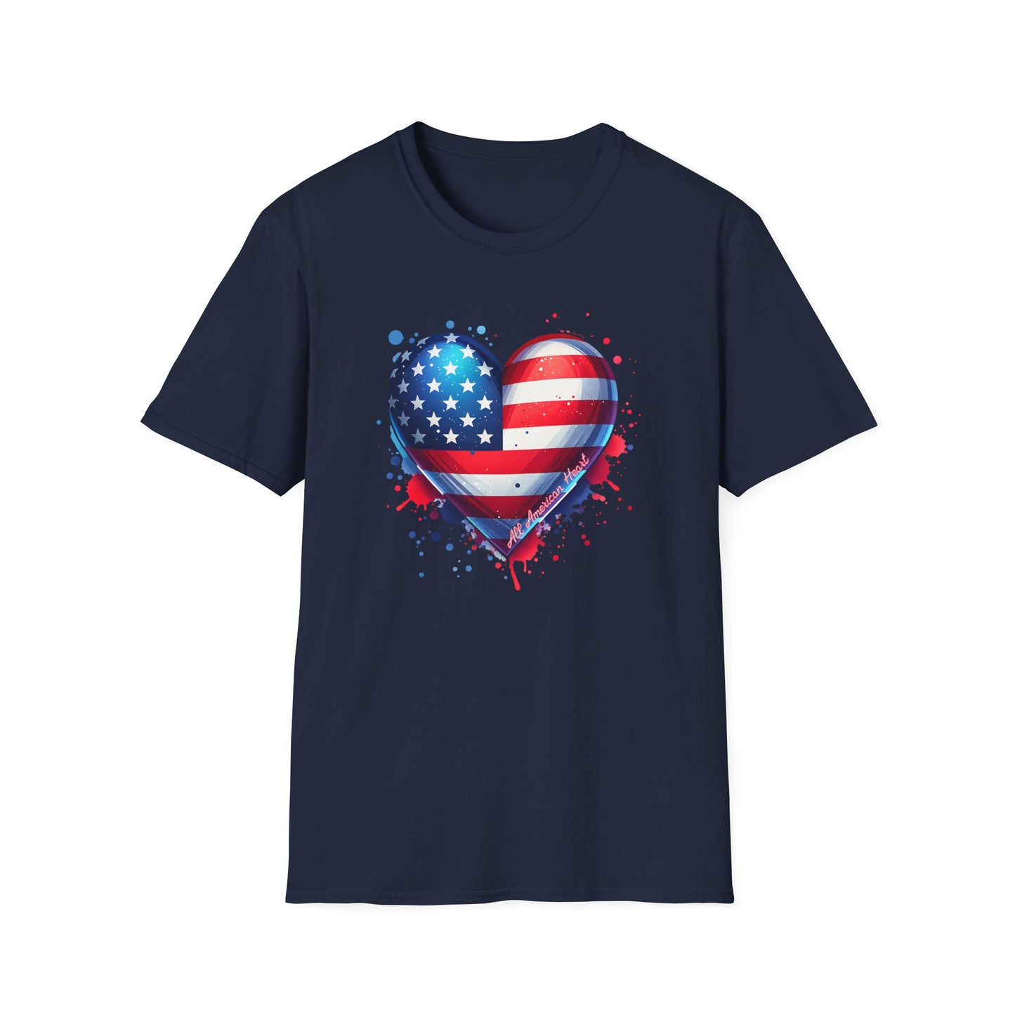 All American Heart Patriotic Unisex Graphic T-Shirt