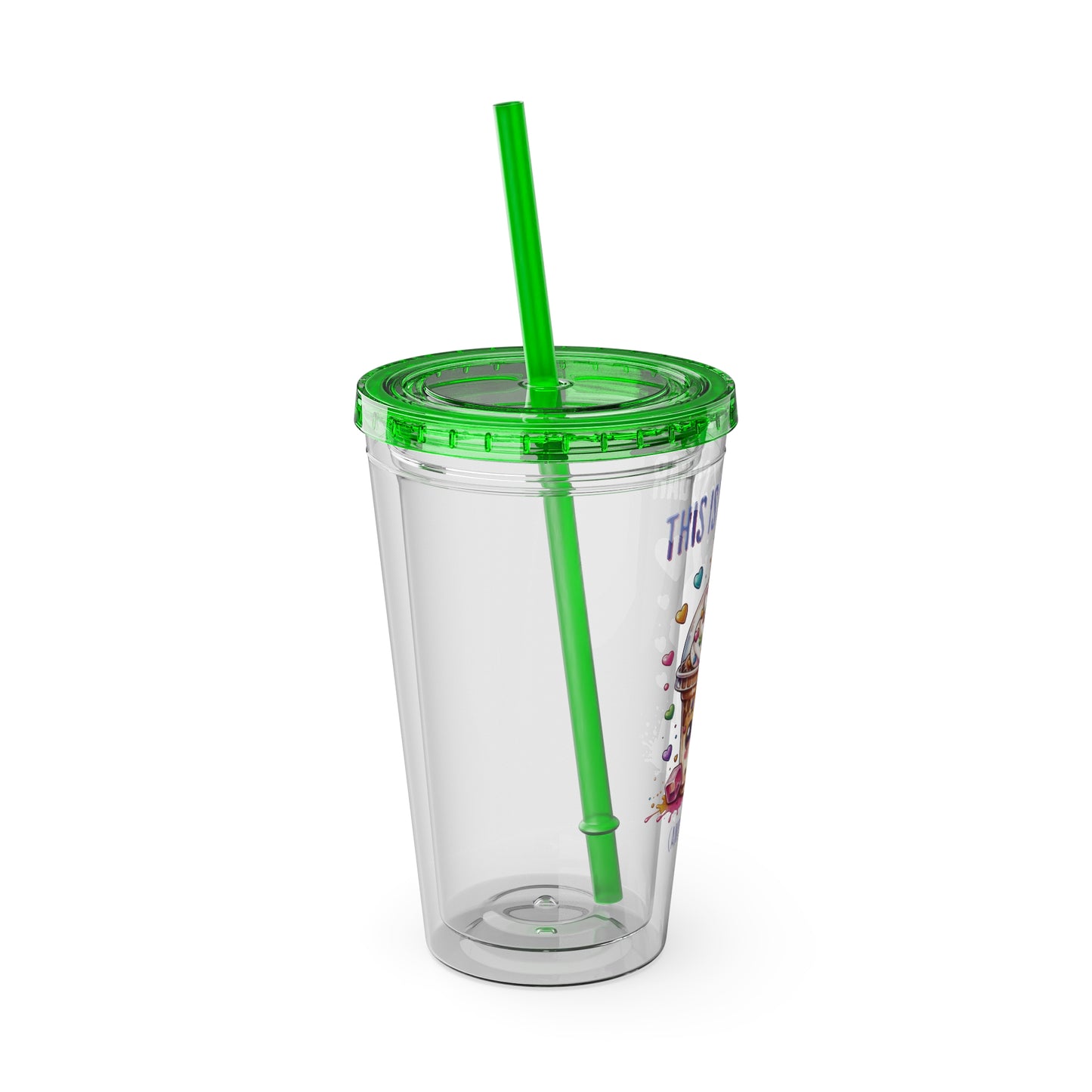 90% Sugar 16oz Insulated Tumbler with Straw