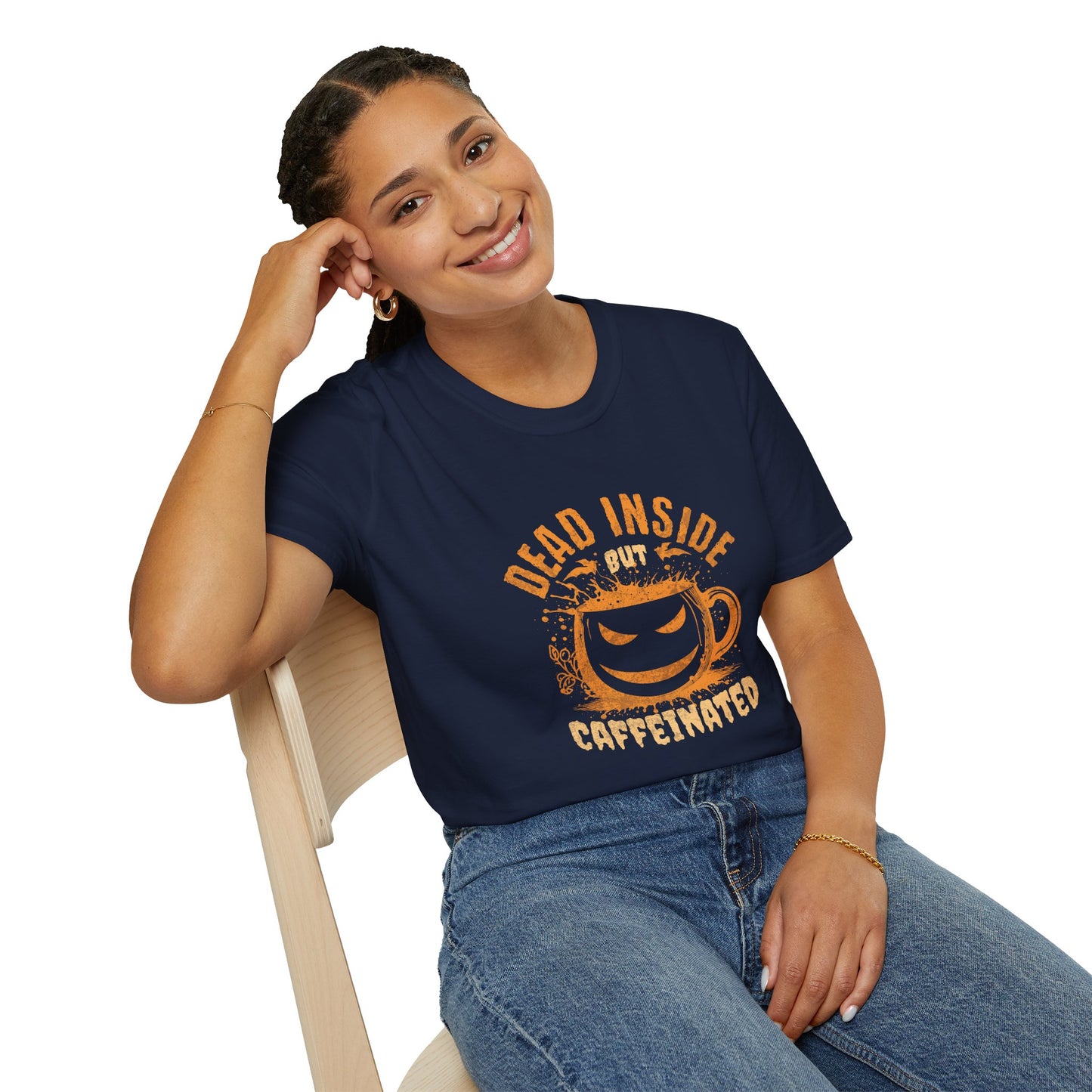 Dead Inside But Caffeinated Unisex Graphic T-Shirt