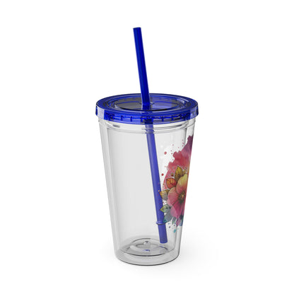 Bloom Without Apology 16oz. Insulated Tumbler with Straw