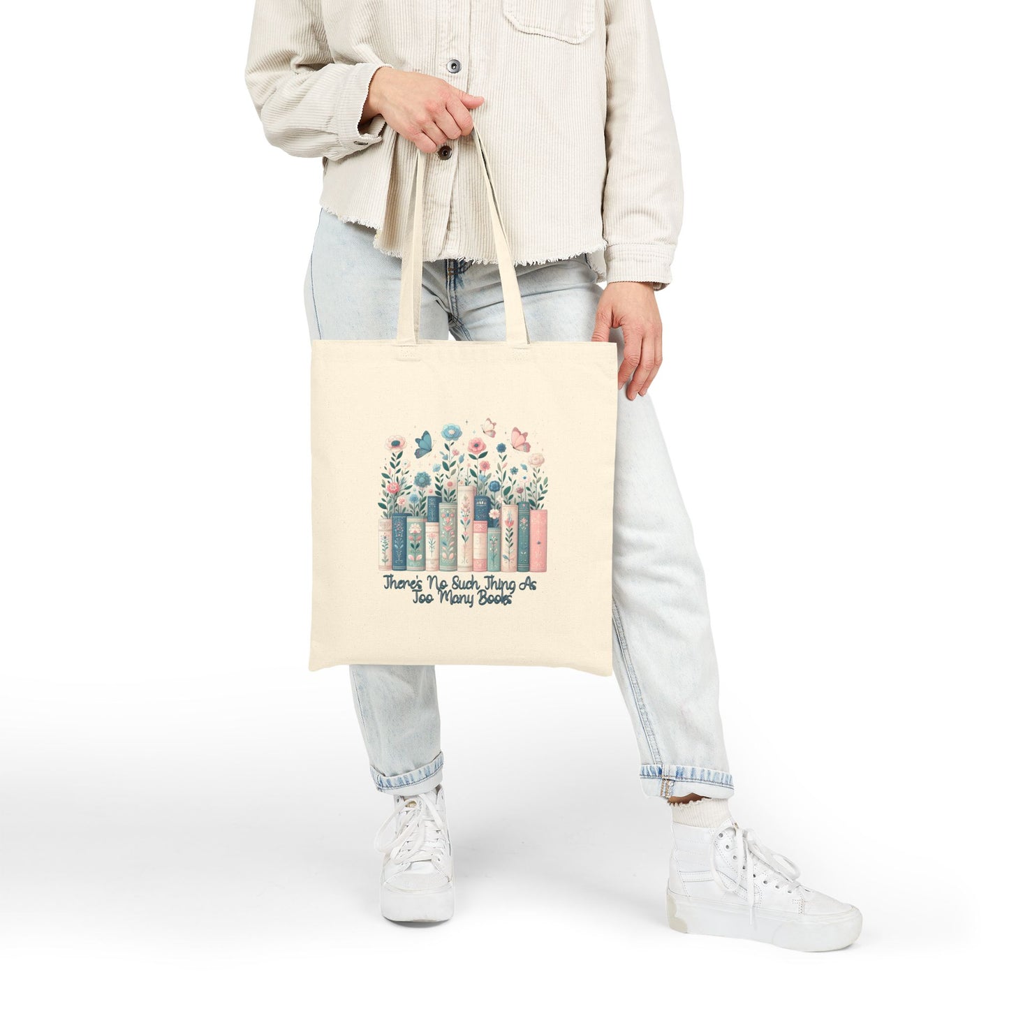 There's No Such Thing As Too Many Books Cotton Canvas Tote Bag