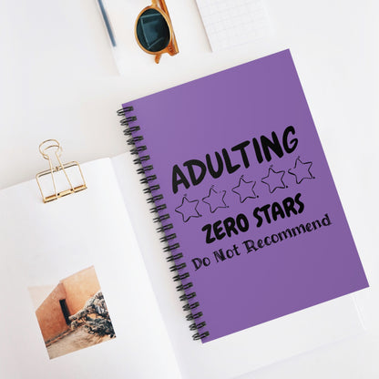 Adulting: 0 Stars, Do Not Recommend Handscript Version Notebook Journal