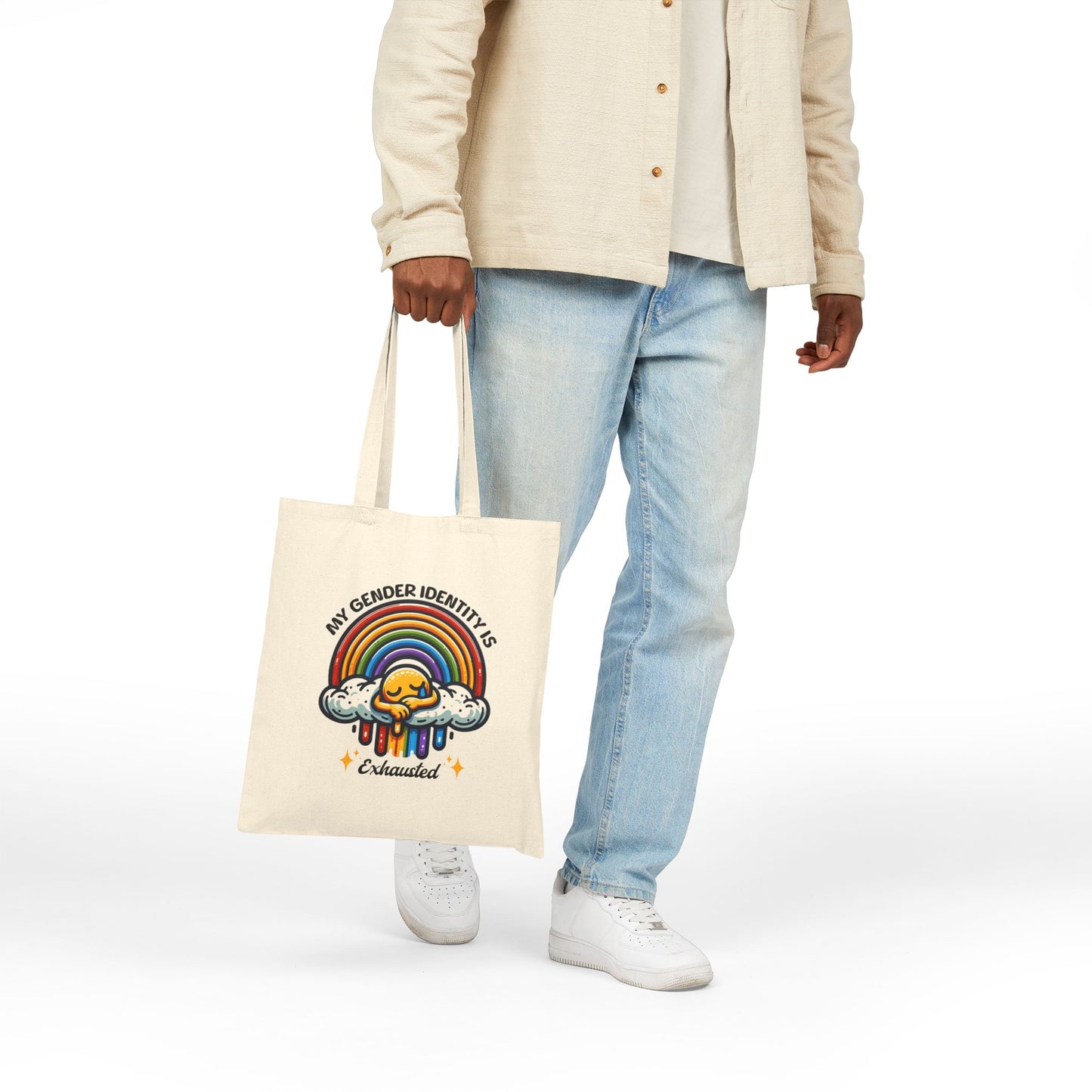 Exhausted Gender Identity Cotton Canvas Tote Bag