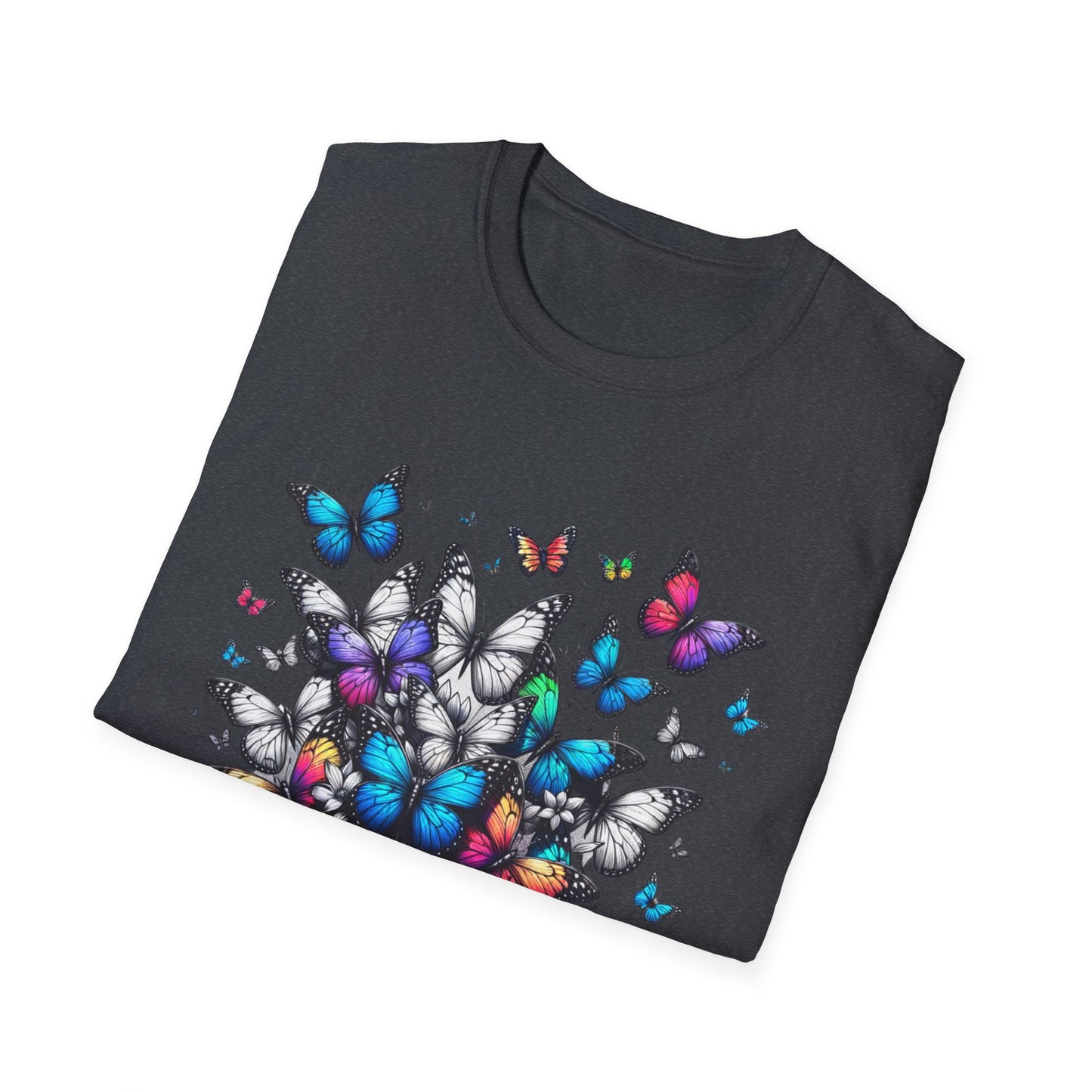 Colorful Butterfly Cluster Unisex Graphic T-Shirt