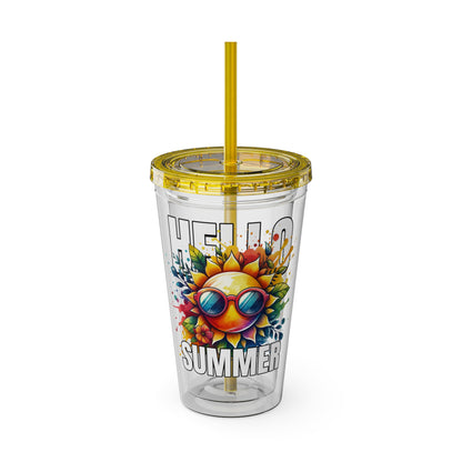 Hello Summer 16oz Insulated Tumbler with Straw