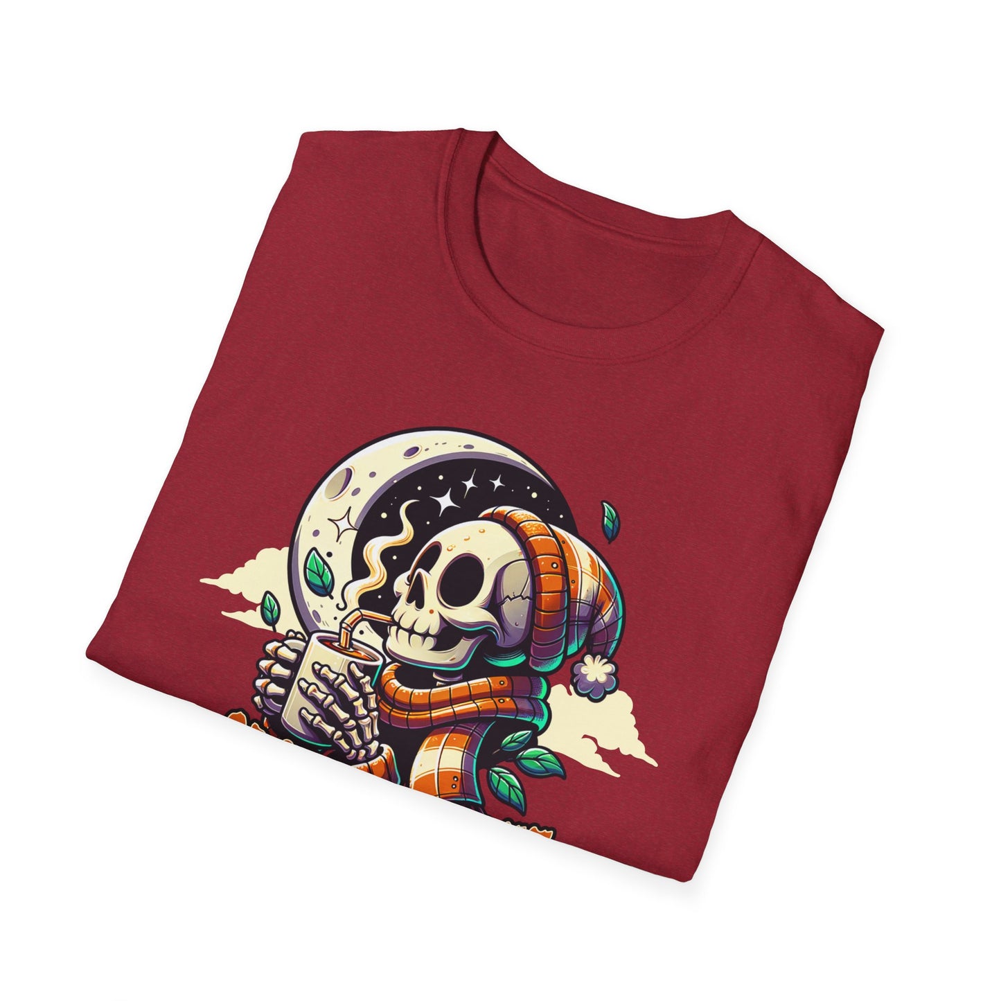 Spooky Coffee Skeleton Unisex Graphic T-Shirt