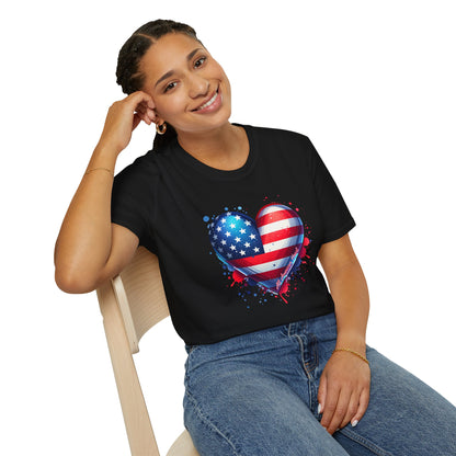 All American Heart Patriotic Unisex Graphic T-Shirt