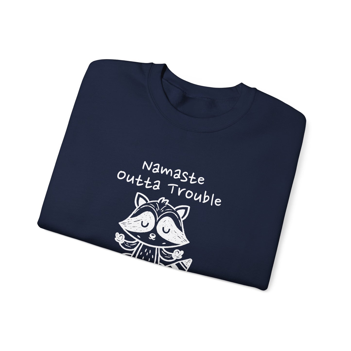 Namaste Outta Trouble Raccoon Unisex Crewneck Sweatshirt