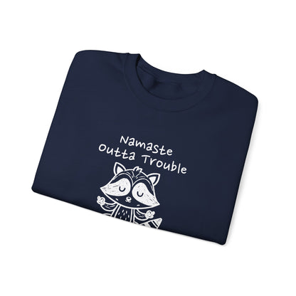 Namaste Outta Trouble Raccoon Unisex Crewneck Sweatshirt