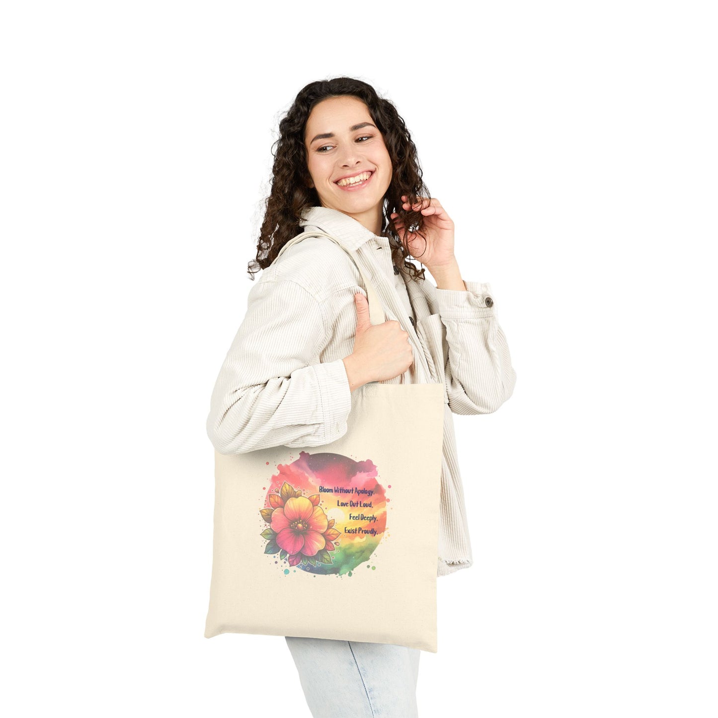 Bloom Without Apology Cotton Canvas Tote Bag