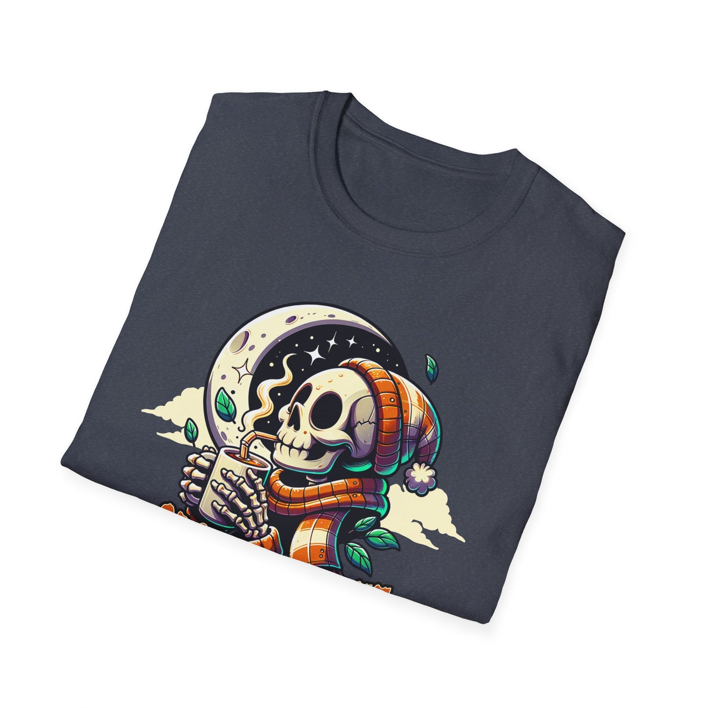 Spooky Coffee Skeleton Unisex Graphic T-Shirt