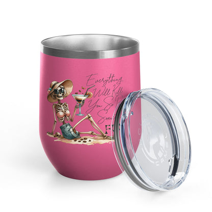 Pick Something Fun Skeleton 12oz Insulated Wine Cup