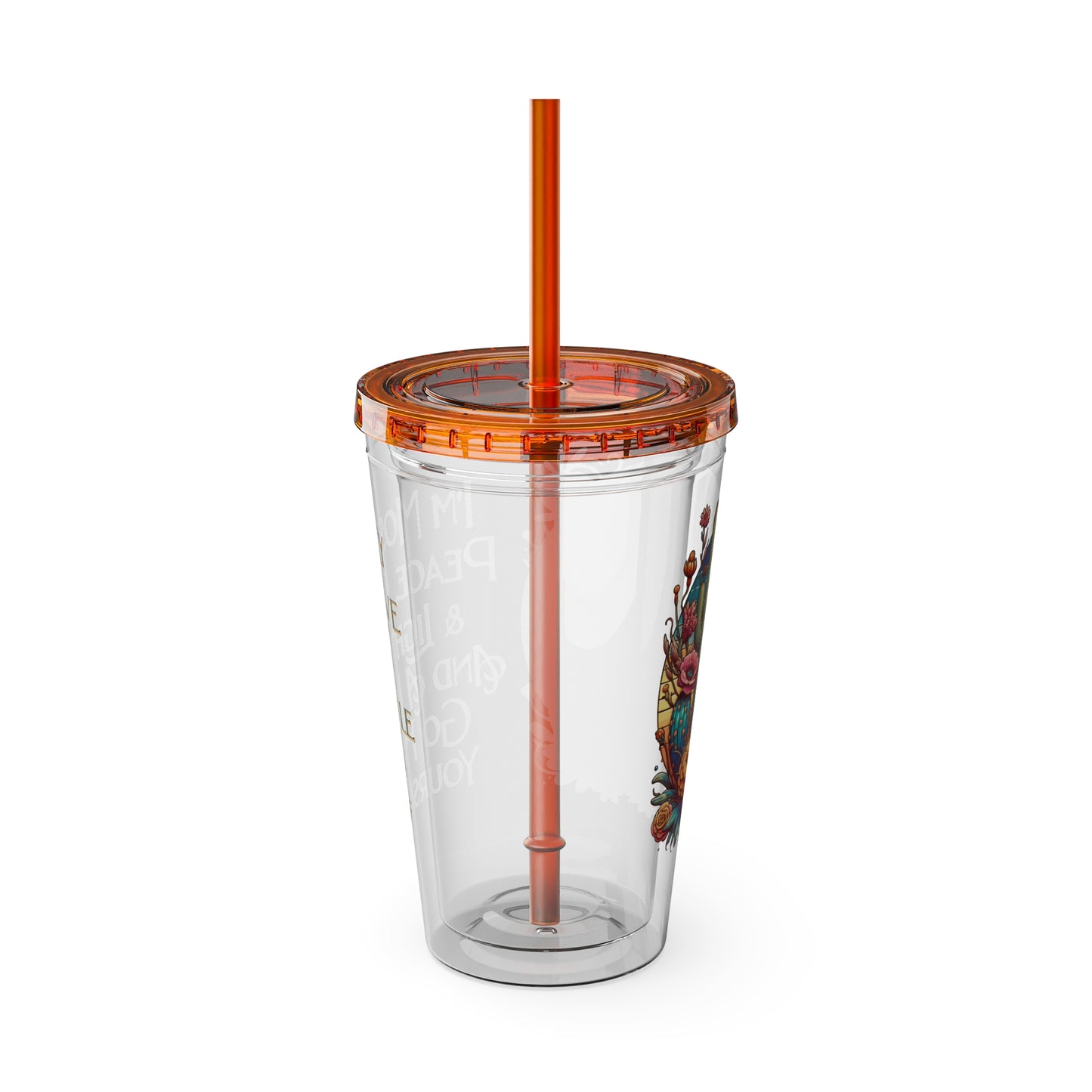 Peace Love Light F* Yourself 16oz Insulated Tumbler with Straw