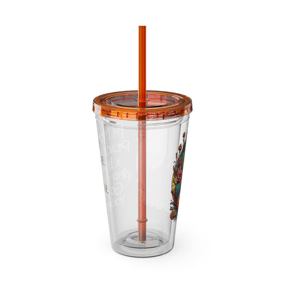Peace Love Light F* Yourself 16oz Insulated Tumbler with Straw