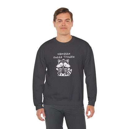 Namaste Outta Trouble Raccoon Unisex Crewneck Sweatshirt