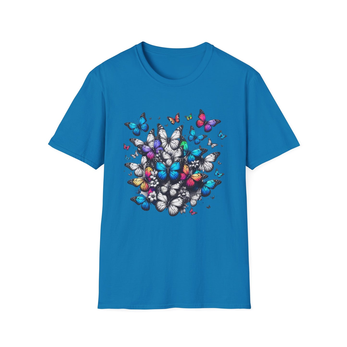 Colorful Butterfly Cluster Unisex Graphic T-Shirt