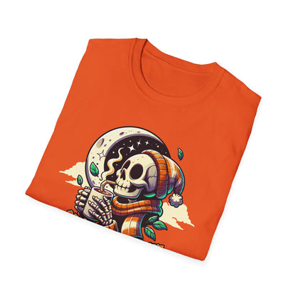 Spooky Coffee Skeleton Unisex Graphic T-Shirt