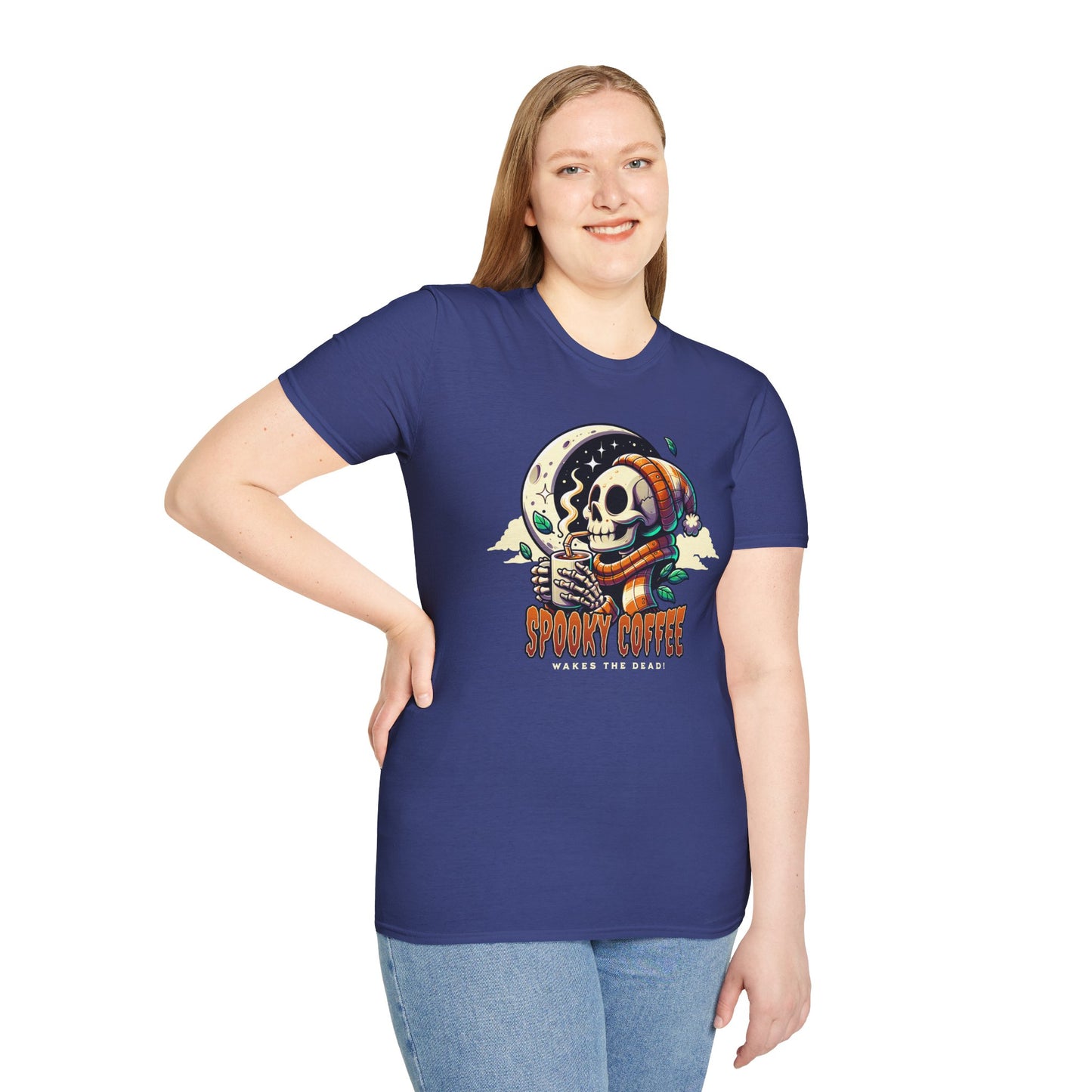 Spooky Coffee Skeleton Unisex Graphic T-Shirt