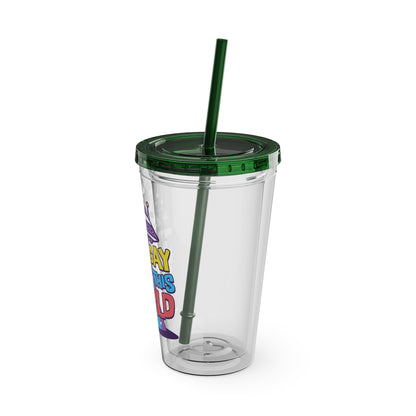 Too Gay for This World 16oz. Insulated Tumbler with Straw