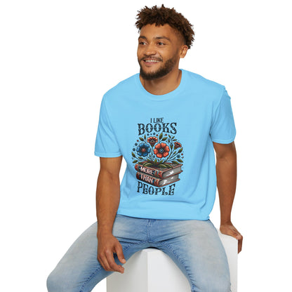 Books More Than People Unisex Graphic T-Shirt