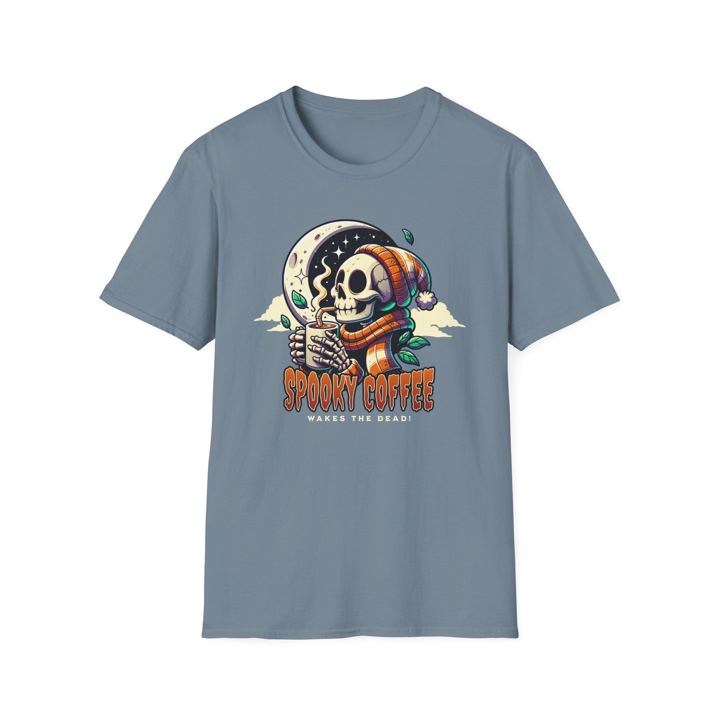 Spooky Coffee Skeleton Unisex Graphic T-Shirt