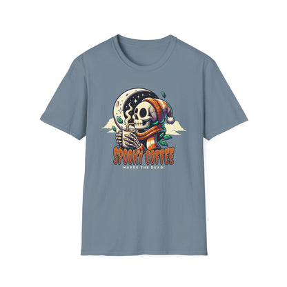 Spooky Coffee Skeleton Unisex Graphic T-Shirt