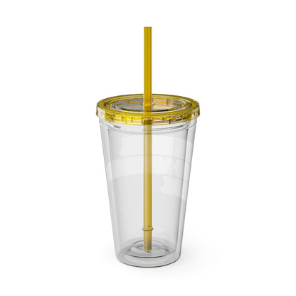 Overthinking. Overcaffeinated. Over It 16oz Insulated Tumbler with Straw