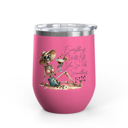 Pick Something Fun Skeleton 12oz Insulated Wine Cup