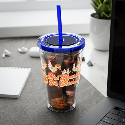 Not Hoarding If It's Chickens 16oz. Insulated Tumbler with Straw
