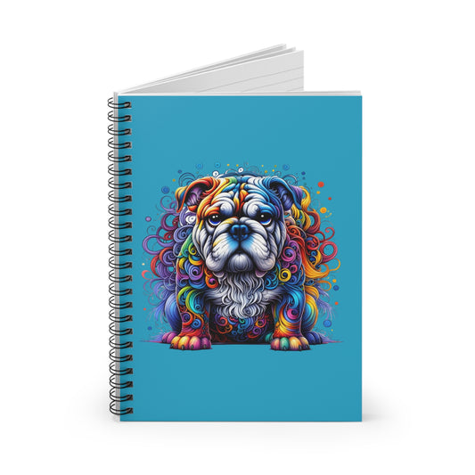 Colorful Bulldog Spiral Journal Notebook