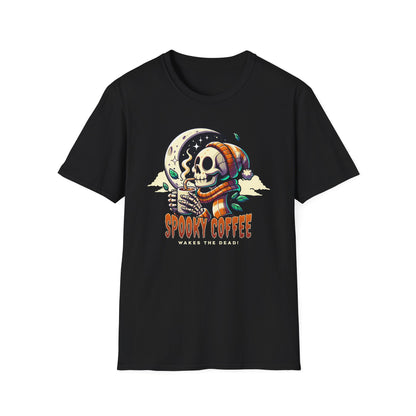 Spooky Coffee Skeleton Unisex Graphic T-Shirt