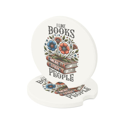 Books More Than People Soapstone Car Coaster Set of 1 or 2