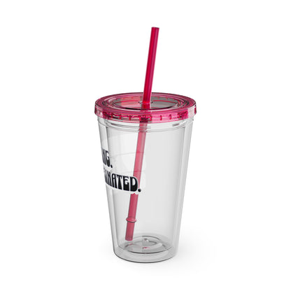 Overthinking. Overcaffeinated. Over It 16oz Insulated Tumbler with Straw