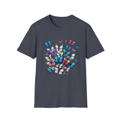 Colorful Butterfly Cluster Unisex Graphic T-Shirt