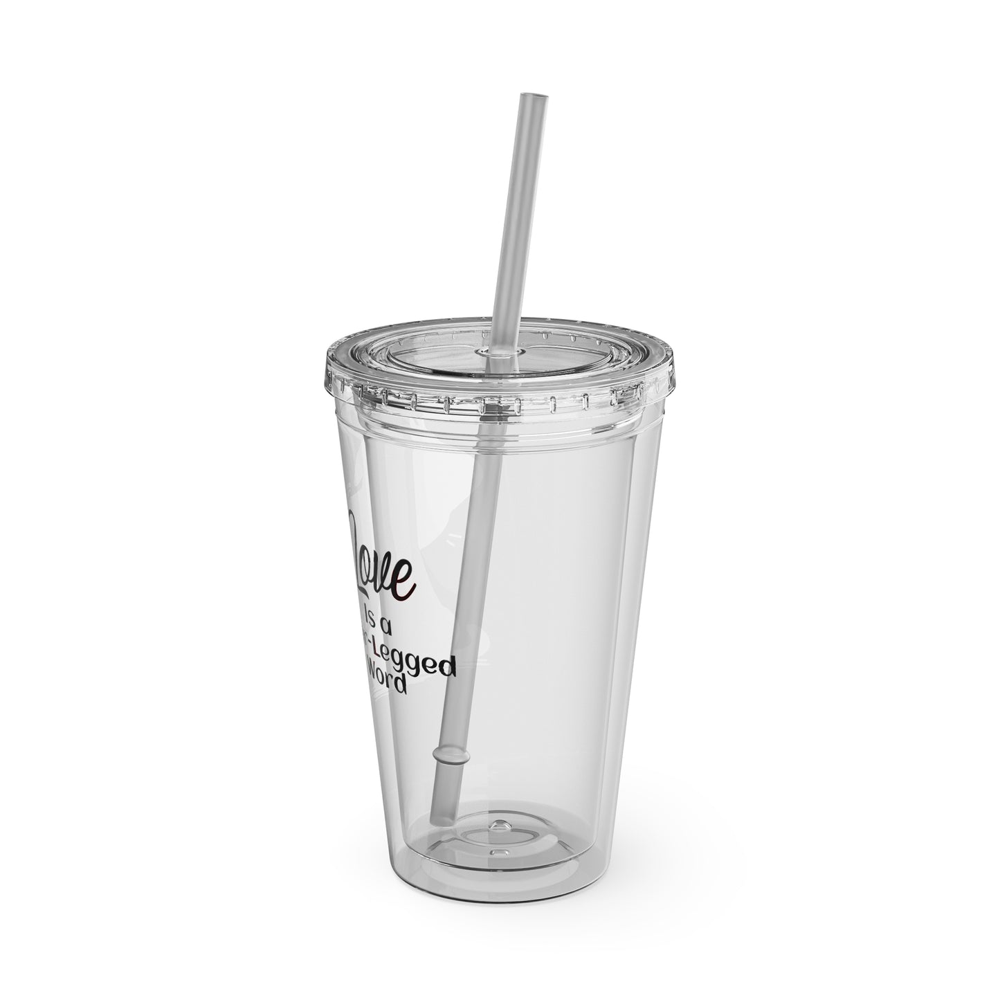 Love is a Four-Legged Word Dog Lover 16oz. Insulated Tumbler with Straw