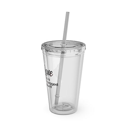 Love is a Four-Legged Word Dog Lover 16oz. Insulated Tumbler with Straw