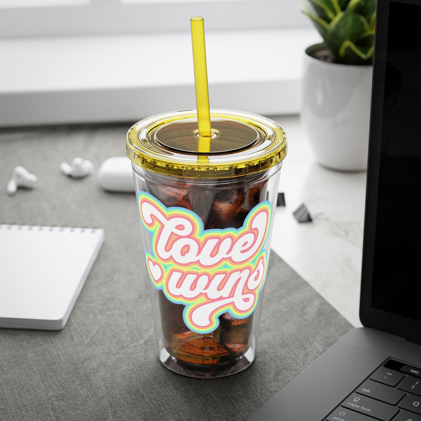Love Wins 16oz. Insulated Tumbler with Straw