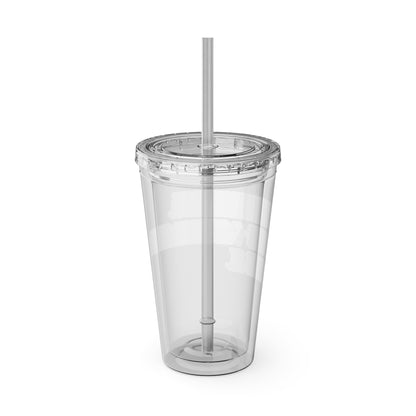 Overthinking. Overcaffeinated. Over It 16oz Insulated Tumbler with Straw