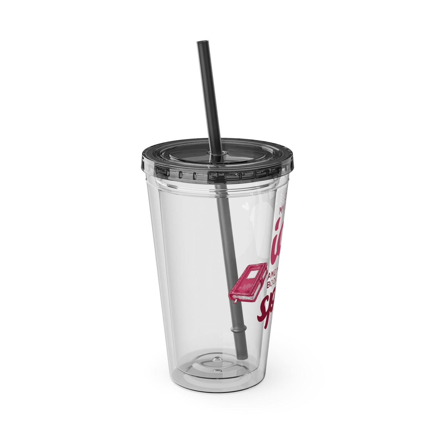 Icy Coffee & Spicy Books 16oz Insulated Tumbler with Straw