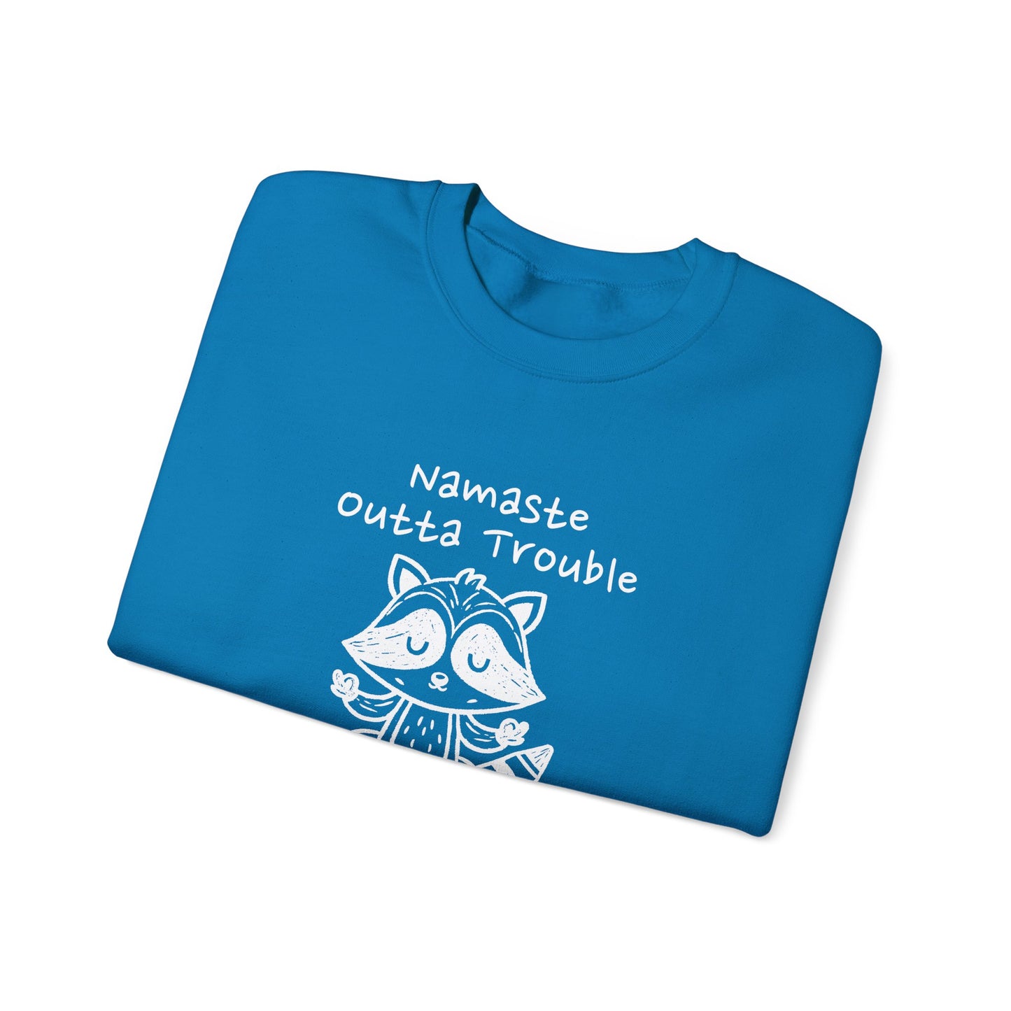 Namaste Outta Trouble Raccoon Unisex Crewneck Sweatshirt