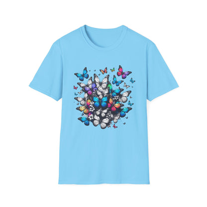 Colorful Butterfly Cluster Unisex Graphic T-Shirt