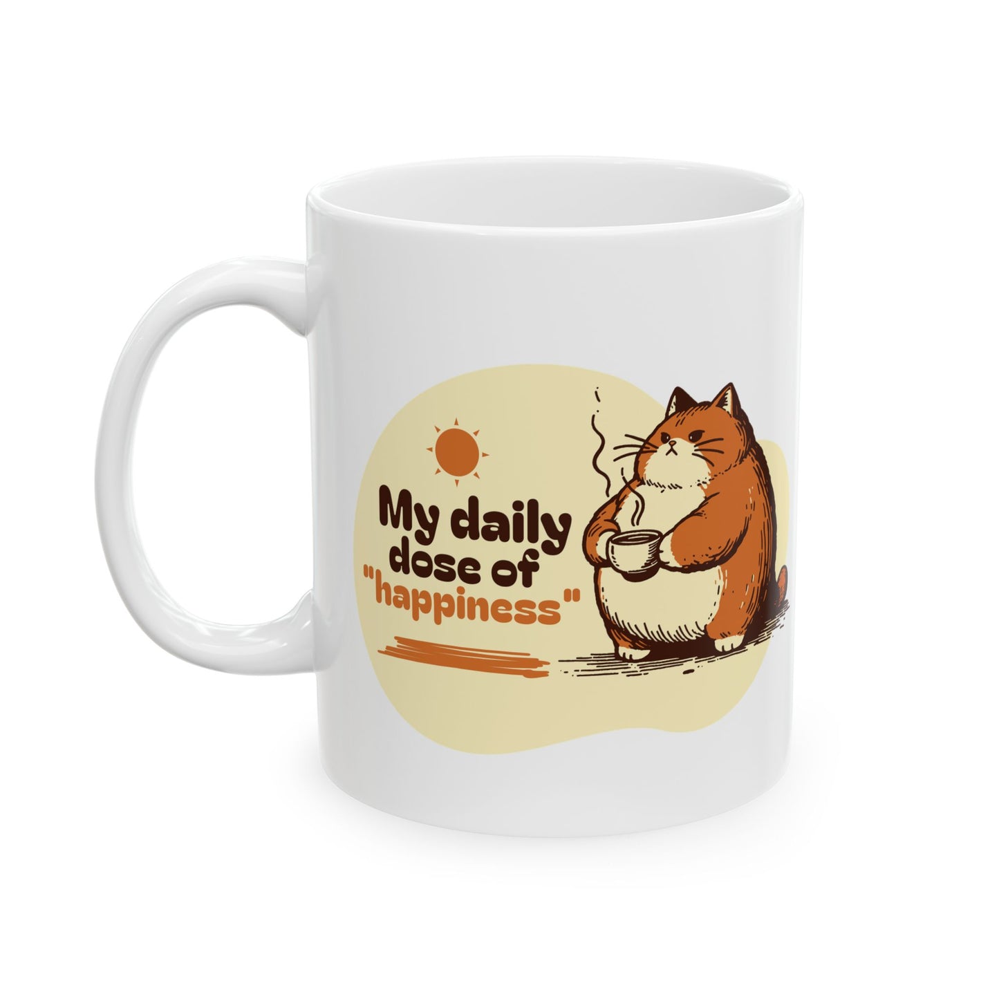 My Daily Dose of Happiness Cute Cat Ceramic Mug