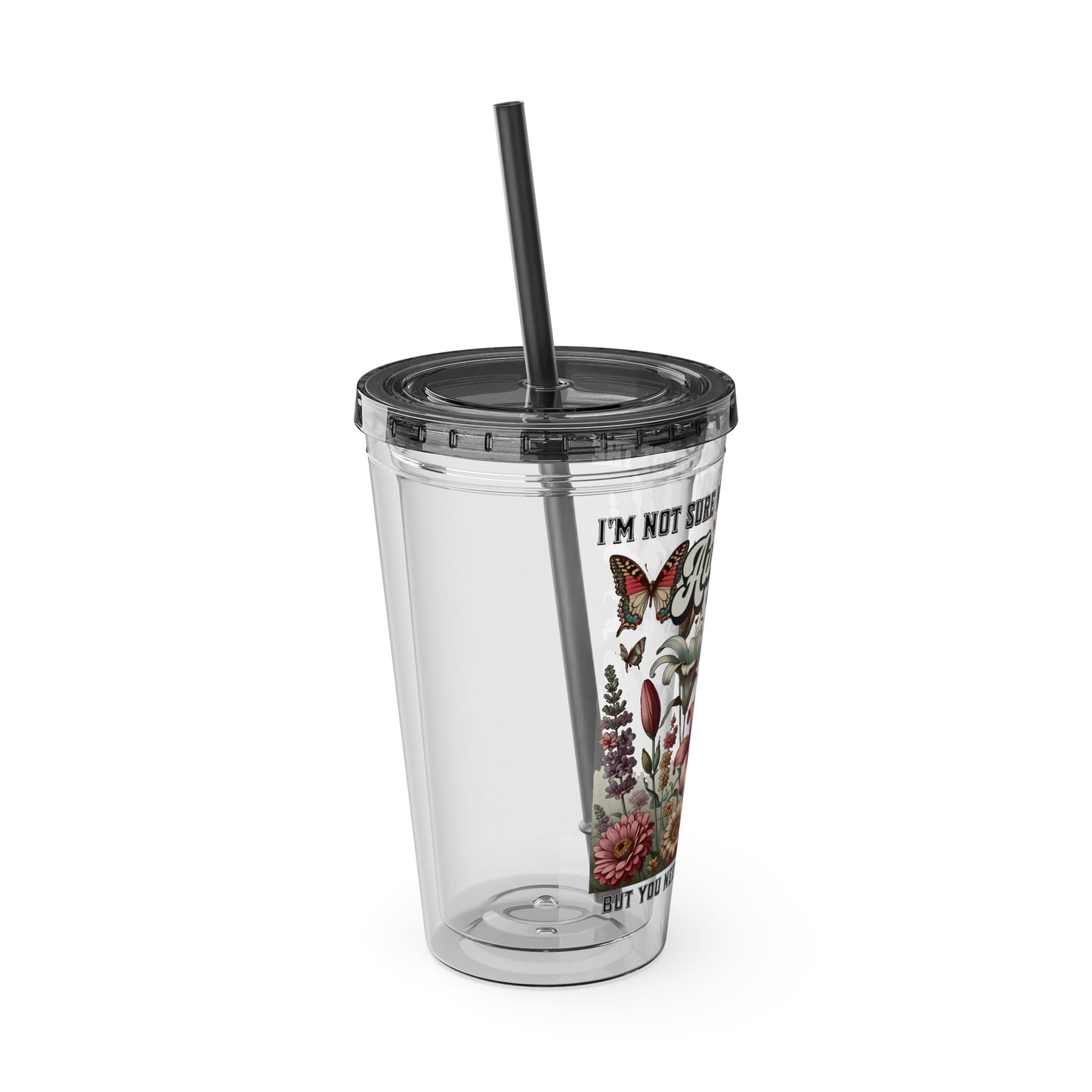 Floral Audacity 16oz Insulated Tumbler with Straw