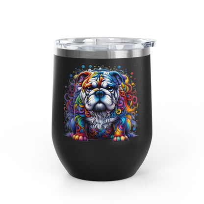 Colorful Bulldog 12oz. Insulated Wine Tumbler