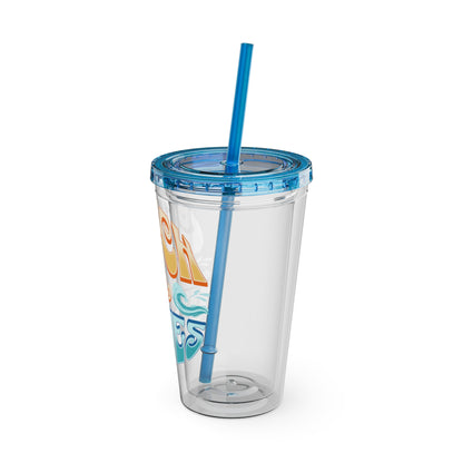 Catch the Waves 16oz Insulated Tumbler with Straw