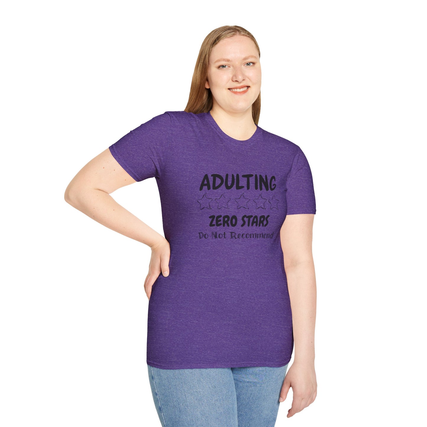 Adulting Zero Stars Handscript Unisex Graphic T-Shirt