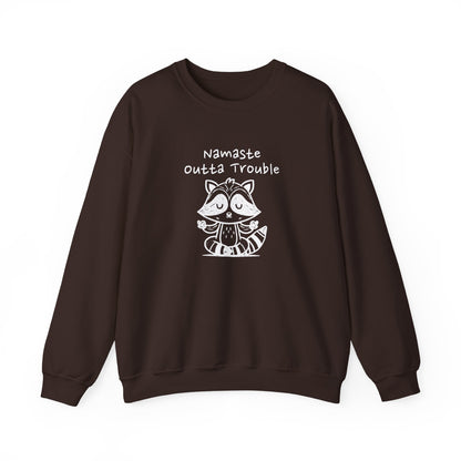 Namaste Outta Trouble Raccoon Unisex Crewneck Sweatshirt