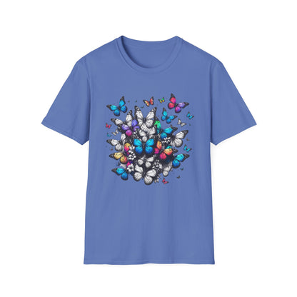 Colorful Butterfly Cluster Unisex Graphic T-Shirt