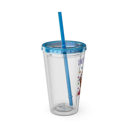 90% Sugar 16oz Insulated Tumbler with Straw
