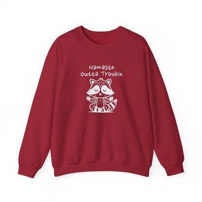 Namaste Outta Trouble Raccoon Unisex Crewneck Sweatshirt